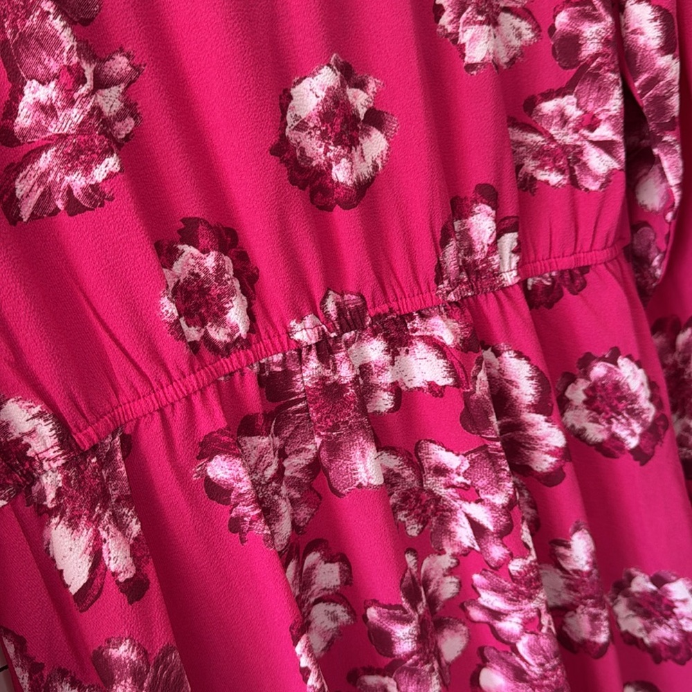 NWT Scoop Pink Floral Long Sleeve Wrap Shirt Dress Size XS - Picture 7 of 9